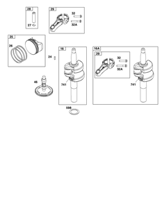 Crankshaft Group Diagram and Parts List for 121S02-0037-F1 100000 - 19Z999 Briggs and Stratton Engine